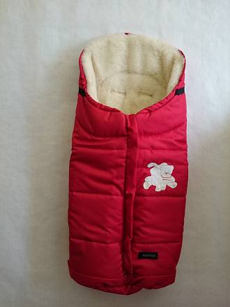 Спальный мешок в коляску №12 - Wintry, polar флисовый, красный 